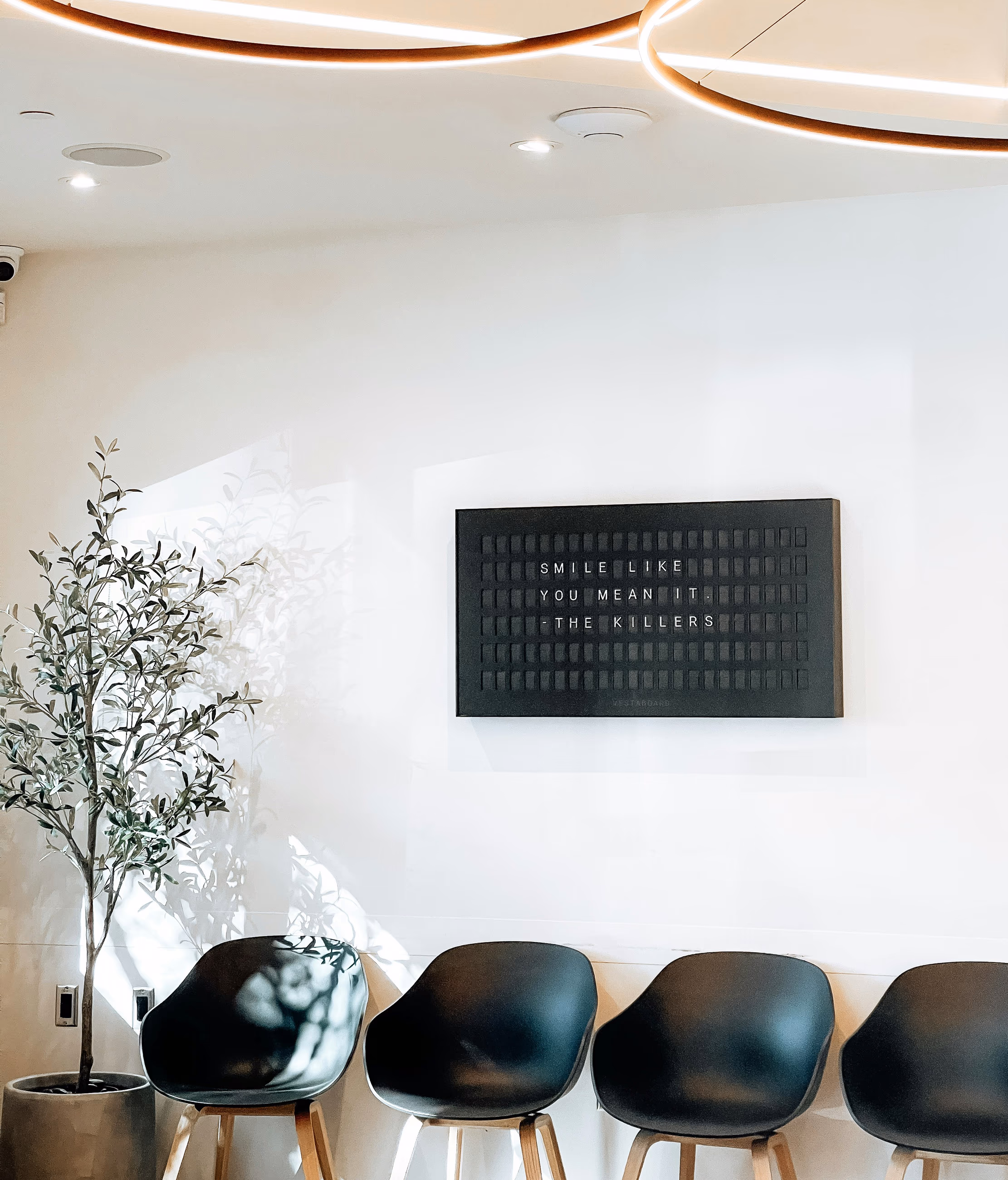 A bright dental waiting room
